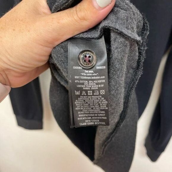 Ted Baker Men's Black Sweatshirt Quarter Zip Pocket Pullover Funnel Neck Sz L - Picture 6 of 9